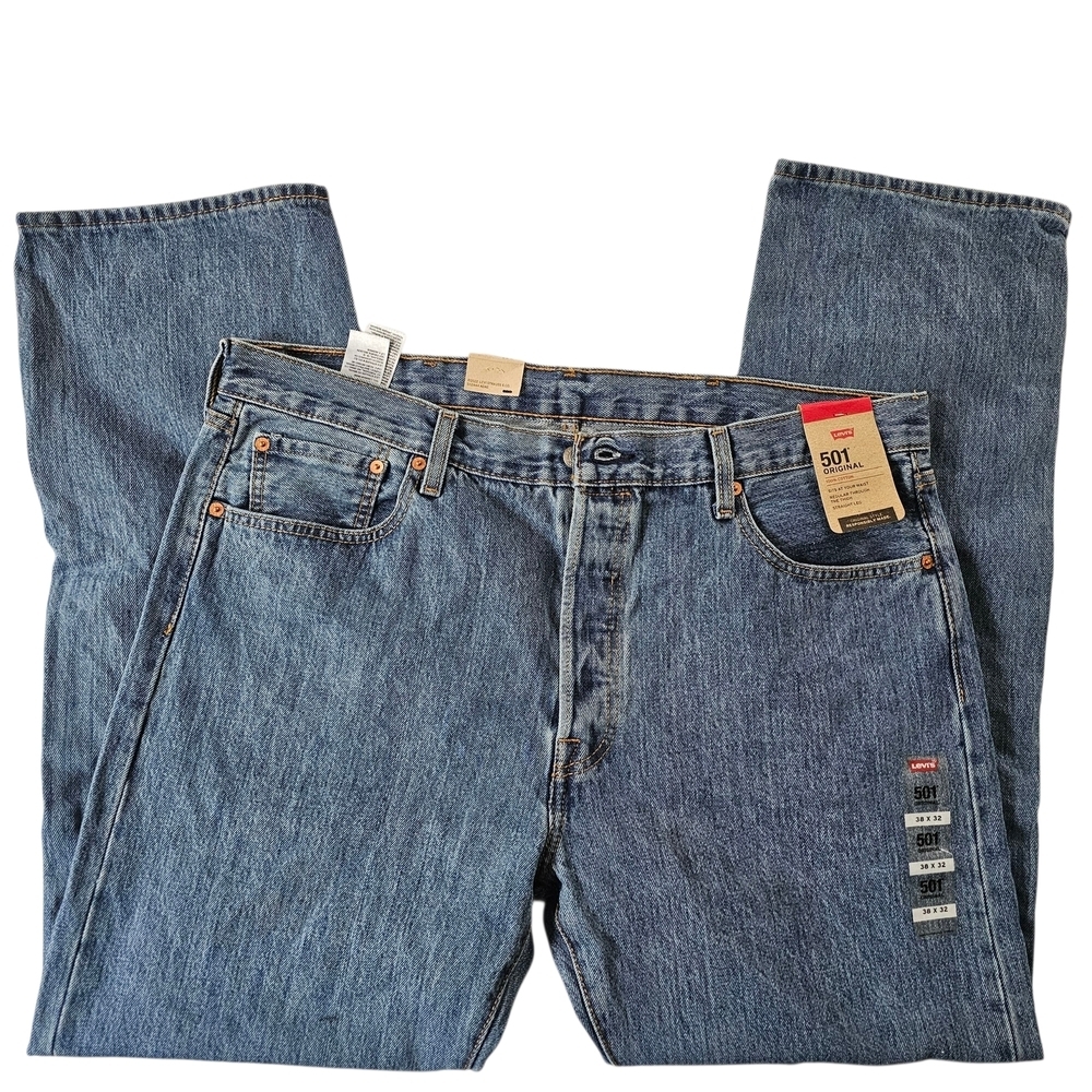 Levi's 501 38x32 Men's Classic Straight Blue Jeans